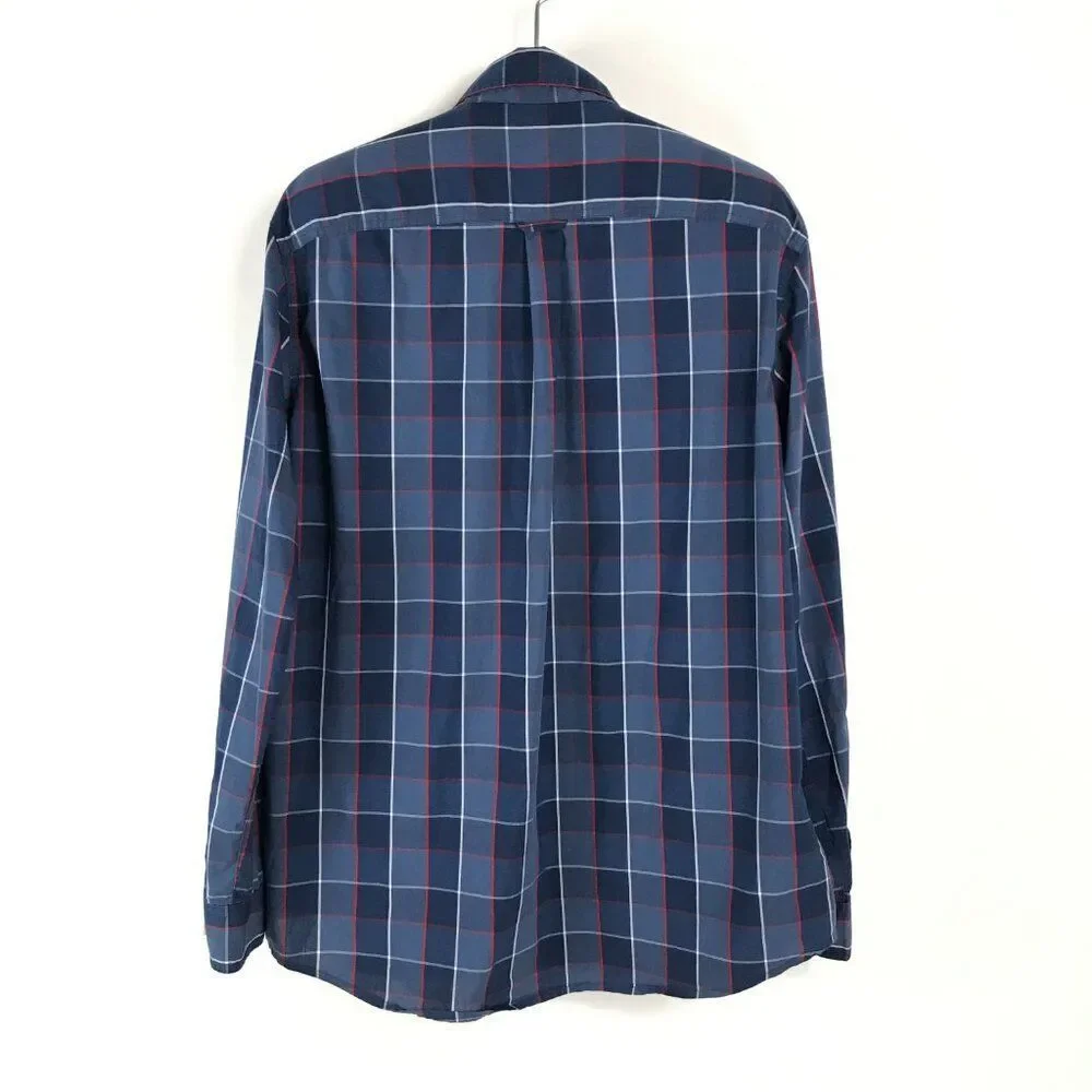 Chaps Easy Care Button Down Shirt Men's XL Plaid Long Sleeve Stretch Casual